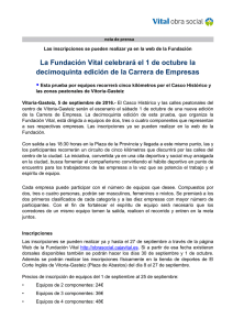 La Fundación Vital celebrará el 1 de octubre la