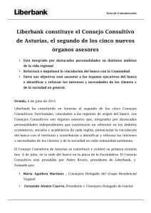 Liberbank constituye el Consejo Consultivo de Asturias, el segundo