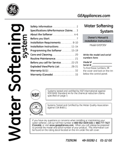 Water Softening - Products