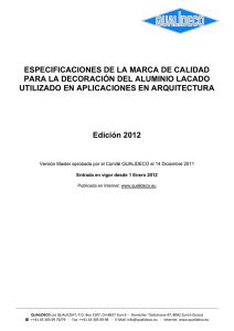 Especificaciones Qualideco - Asociación Española del Aluminio