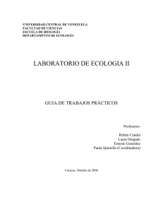Guia de Laboratorio Ecologia II. - Facultad de Ciencias-UCV