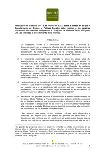Resolución del Ararteko, de 18 de Febrero de 2013