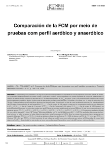Comparación de la FCM por meio de pruebas com perfil aeróbico y