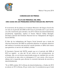 México 9 de junio 2014 COMUNICADO DE PRENSA FALTA DE