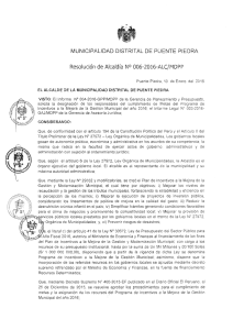 Resolución de Alcaldia N° 006-2016-MDPP