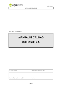 MANUAL DE CALIDAD EGIS EYSER, S.A.