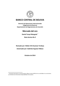 Mercado del oro - Banco Central de Bolivia