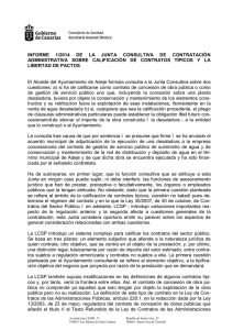 INFORME 1/2014 DE LA JUNTA CONSULTIVA DE