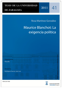 Maurice Blanchot: La exigencia política / Rosa Martínez González