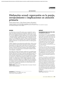 Disfunción sexual: repercusión en la pareja, envejecimiento e