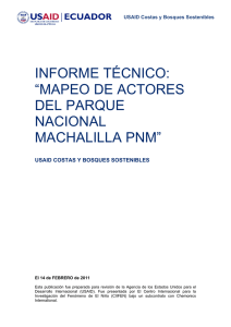 informe técnico: “mapeo de actores del parque nacional
