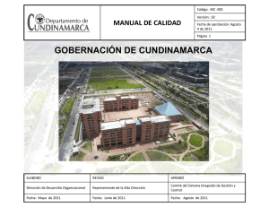 manual de calidad - Gobernación de Cundinamarca