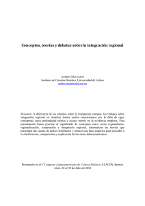 Conceptos, teorías y debates sobre la integración regional
