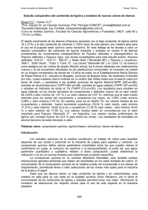 346 Estudio comparativo del contenido de lignina y solubles de