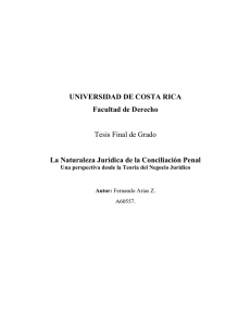La Naturaleza Jurídica de la Conciliación Penal