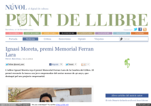Ignasi Moreta rep el premi Memorial Ferran Lara de la Cambra del