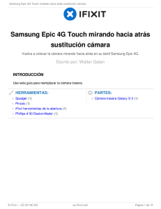 Samsung Epic 4G Touch mirando hacia atrás sustitución