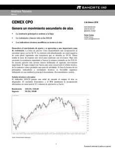 02/04/2016 ANALISIS TECNICO: CEMEX CPO modifica su lectura