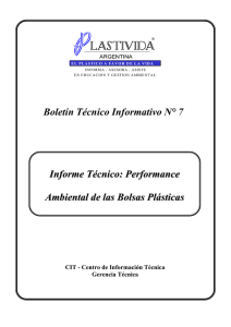 Boletín Técnico Informativo N° 7 Informe Técnico: Performance