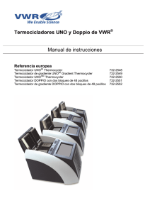 Termocicladores UNO y Doppio de VWR Manual de instrucciones