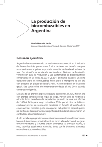 La producción de biocombustibles en Argentina