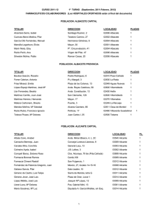 Listado de Farmacias y Hospitales (están al final del documento)