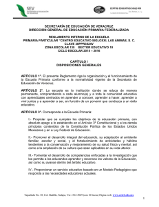 Reglamento Primaria - Centro Educativo Siglo XXI, Las Ánimas, SC