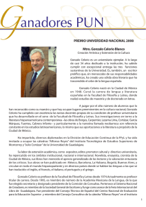 PREMIO UNIVERSIDAD NACIONAL 2008 Mtro. Gonzalo Celorio