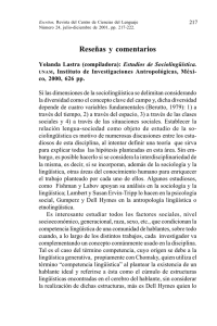 Yolanda Lastra (compiladora): Estudios de Sociolingüística
