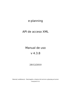 e-planning API de acceso XML Manual de uso v 4.3.8 - E