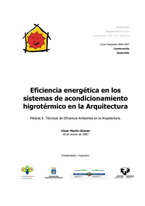 Eficiencia energética en los sistemas de acondicionamiento