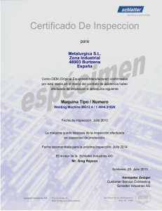 Certificado De Inspeccion