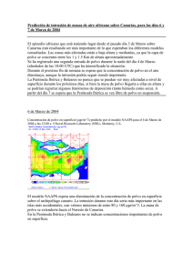 Predicción de intrusión de masas de aire africano sobre Canarias