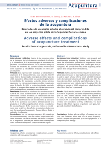 Efectos adversos y complicaciones de la acupuntura