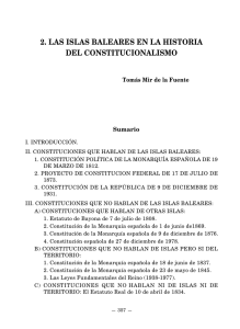Las islas Baleares en la historia del Constitucionalismo