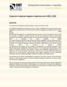 Inmigración transoceánica a Argentina