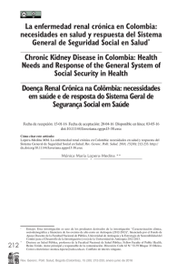 La enfermedad renal crónica en Colombia