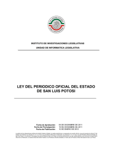 Ley del Periodico Oficial del Estado de San Luis