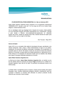 Información de Prensa XYLEM WATER SOLUTIONS ARGENTINA