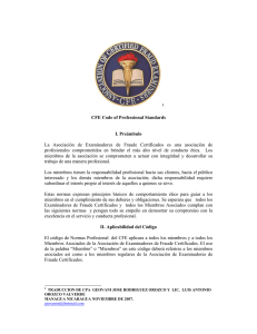 CFE Code of Professional Standards I. Preámbulo La