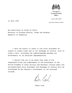 14 July 1999 His Excellency Dr Guido Di Tella Minister of Foreign