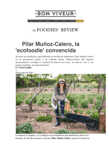 Pilar Muñoz-Calero, la `ecofoodie` convencida