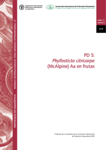 PD 5: Phyllosticta citricarpa (McAlpine) Aa en frutas