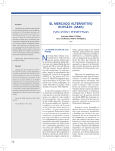 El Mercado Alternativo Bursátil (MAB): evolución y perspectivas.