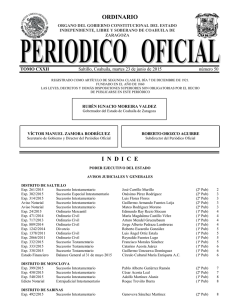 ordinario indice - Periódico Oficial del Gobierno del Estado