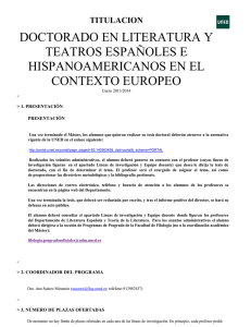 doctorado en literatura y teatros españoles e