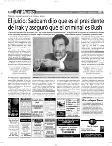 Saddam dijo que es el presidente de Irak y aseguró que el criminal