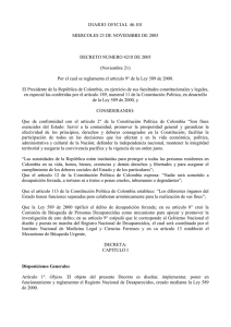 decreto 4218-2005 - Instituto Nacional de Medicina Legal y