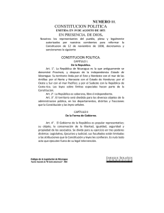 Constitucion Política de Nicaragua, emitida el 19 de agosto de 1858