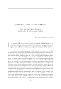 JOHAN HUIZINGA. VER LA HISTORIA
